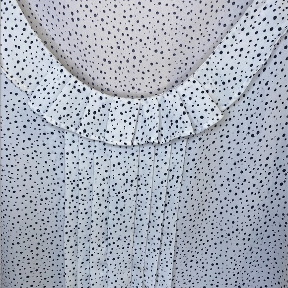 Loft Blouse White with Black spotted Print Size Small - Picture 5 of 7